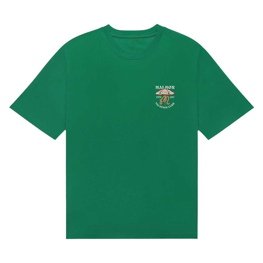 Malbon Vacation Club Shortsleeve Golf T-Shirt Kelly Green - SS25 Men