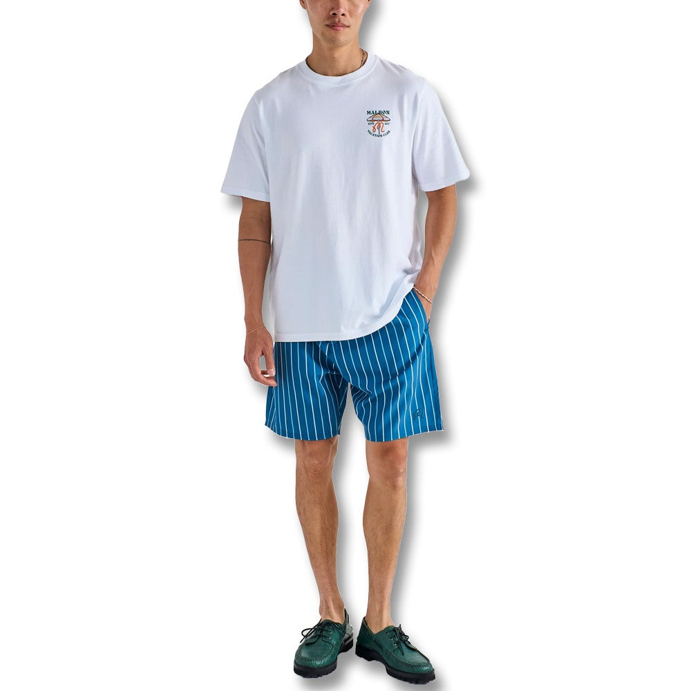 Malbon Vacation Club Shortsleeve Golf T-Shirt White - SS25 Men