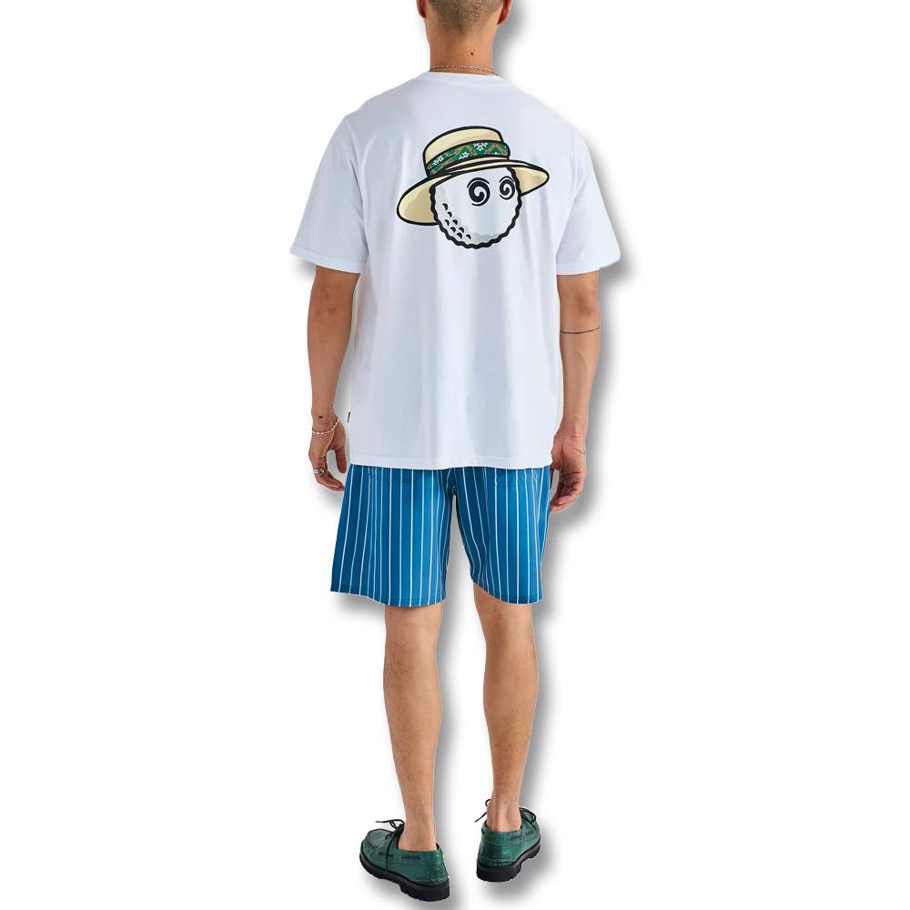Malbon Vacation Club Shortsleeve Golf T-Shirt White - SS25 Men