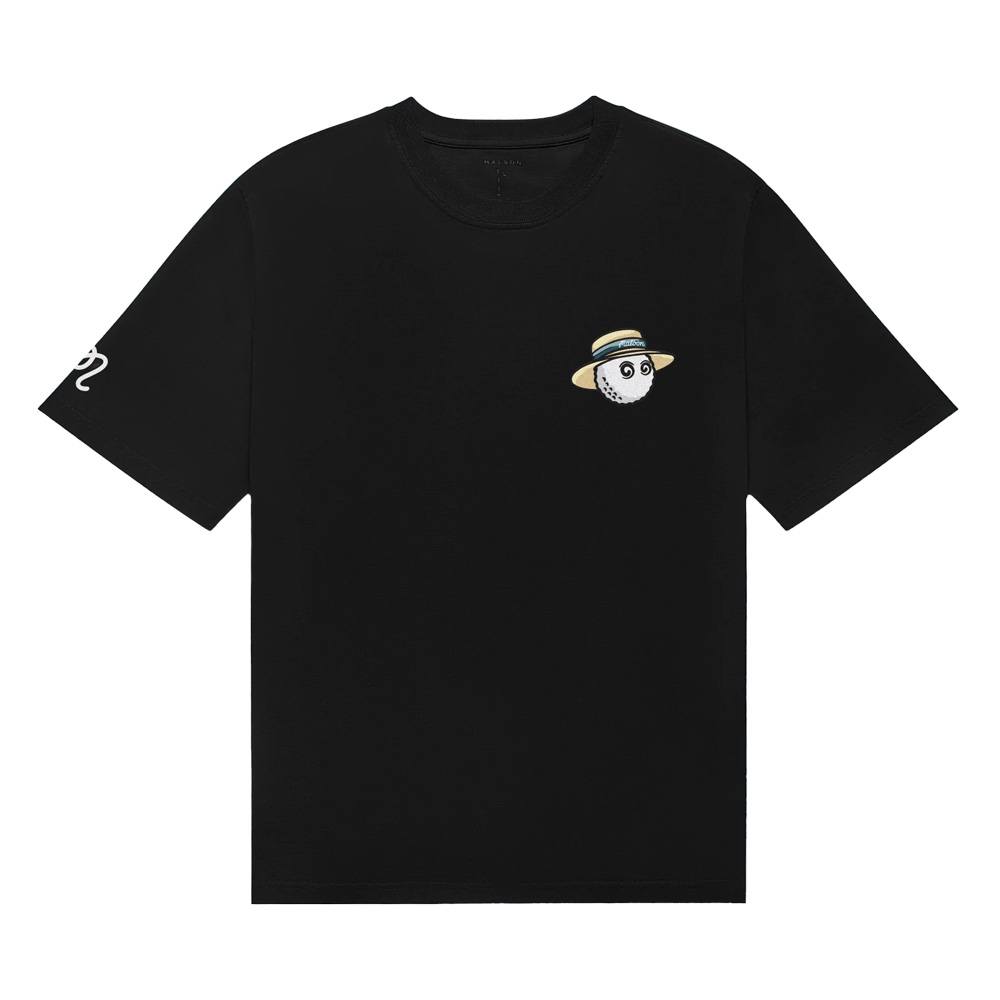 Malbon Villa Shortsleeve Golf T-Shirt Black - SS25 Men