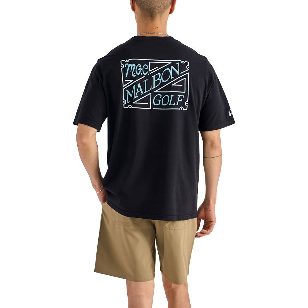 Malbon Villa Shortsleeve Golf T-Shirt Black - SS25 Men