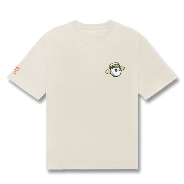 Malbon Villa Shortsleeve Golf T-Shirt Ivory - SS25 Men