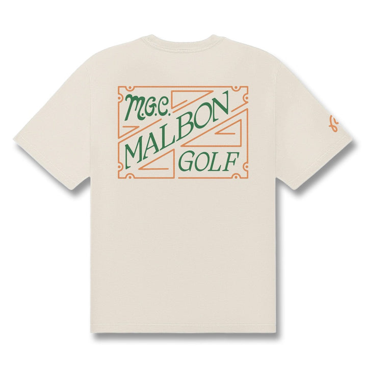 Malbon Villa Shortsleeve Golf T-Shirt Ivory - SS25 Men