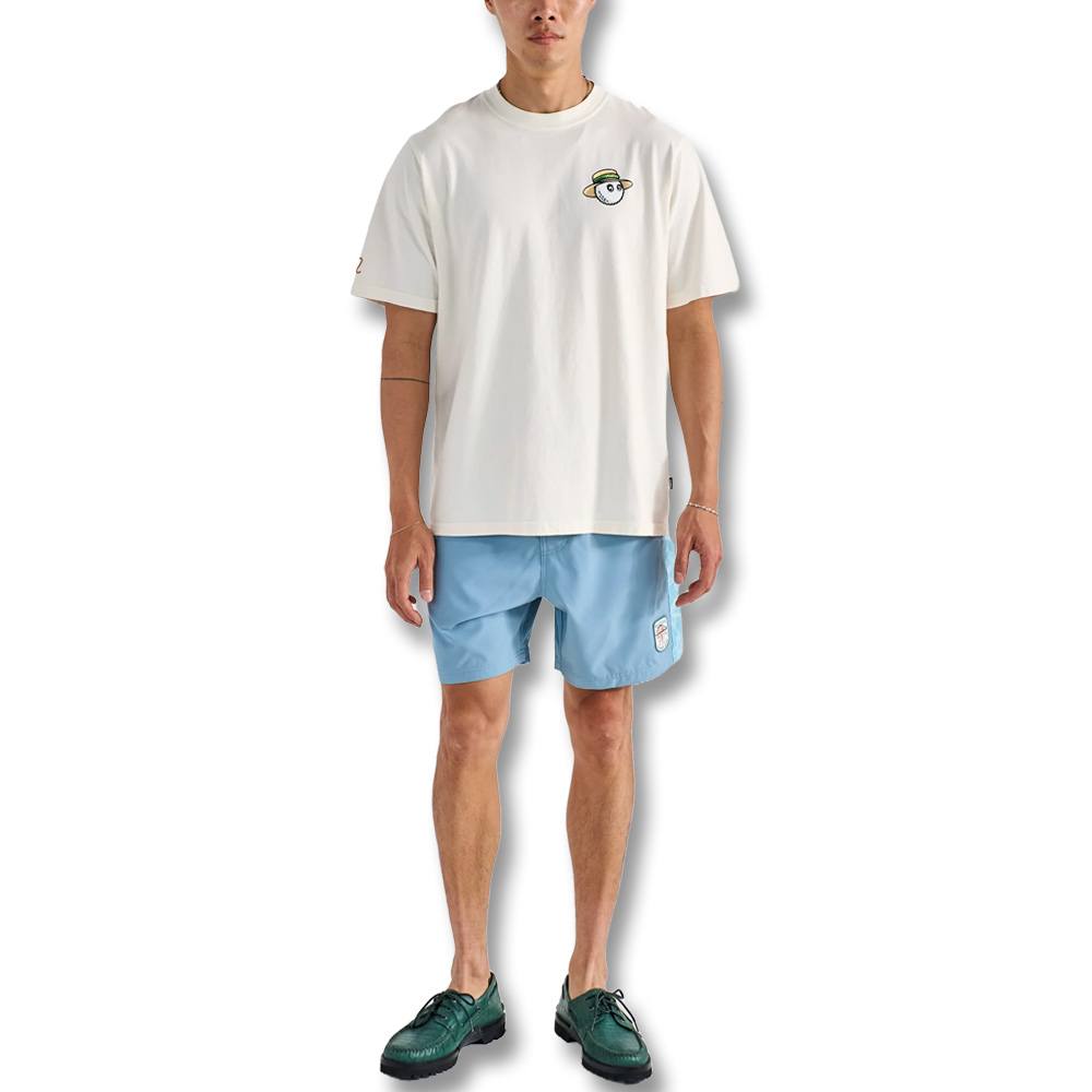 Malbon Villa Shortsleeve Golf T-Shirt Ivory - SS25 Men