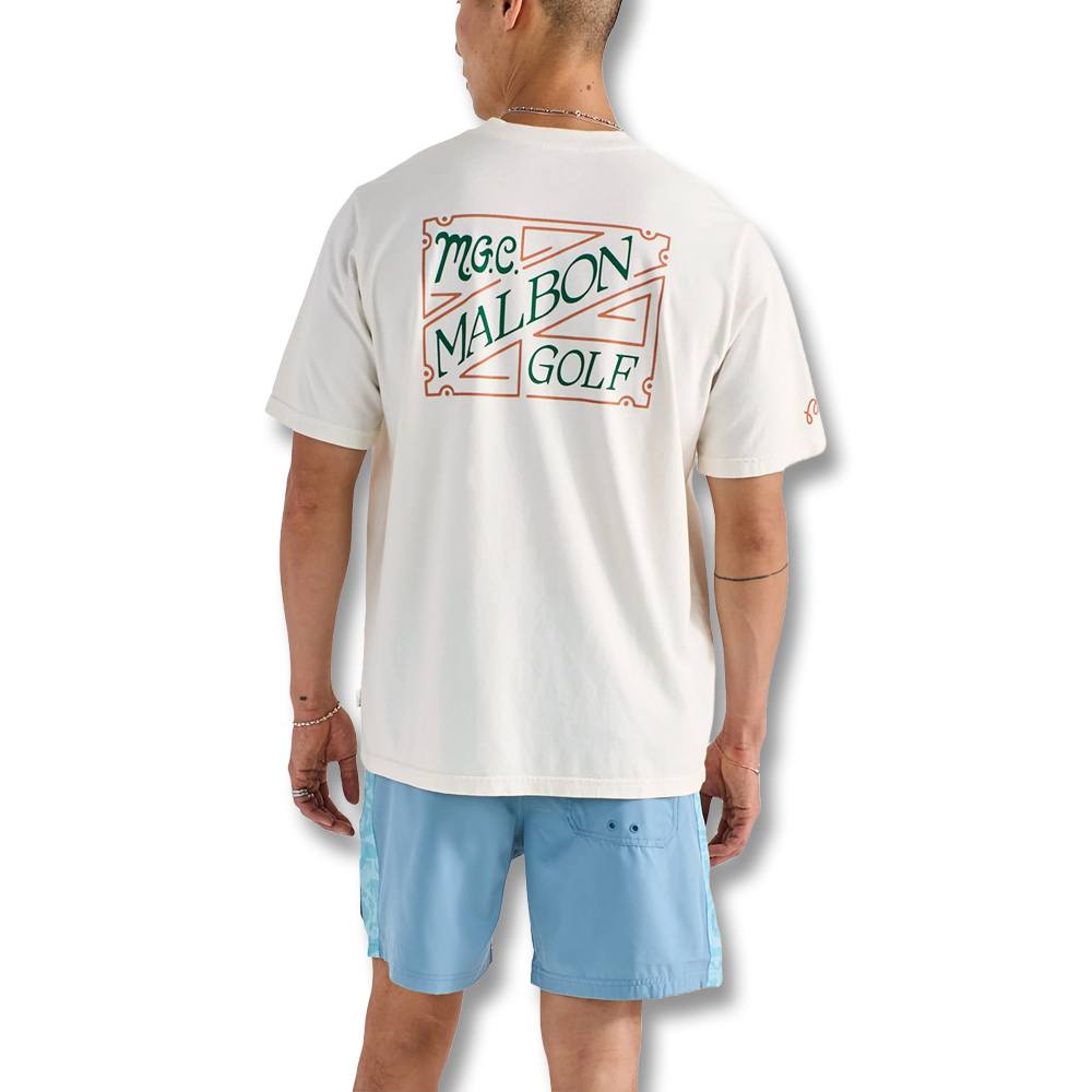 Malbon Villa Shortsleeve Golf T-Shirt Ivory - SS25 Men