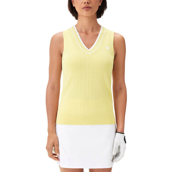 Macade Ana Sleeveless V-Neck Golf Vest Yellow - SS25 Women