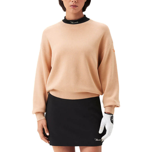 Macade Oversized Intarsia Golf Sweater Tan - SS25 Women