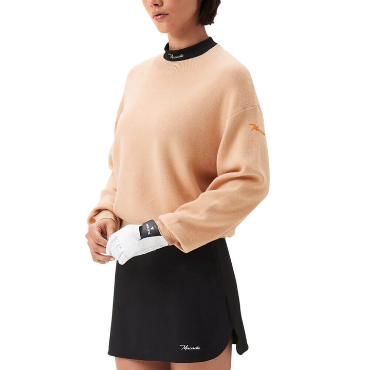 Macade Oversized Intarsia Golf Sweater Tan - SS25 Women