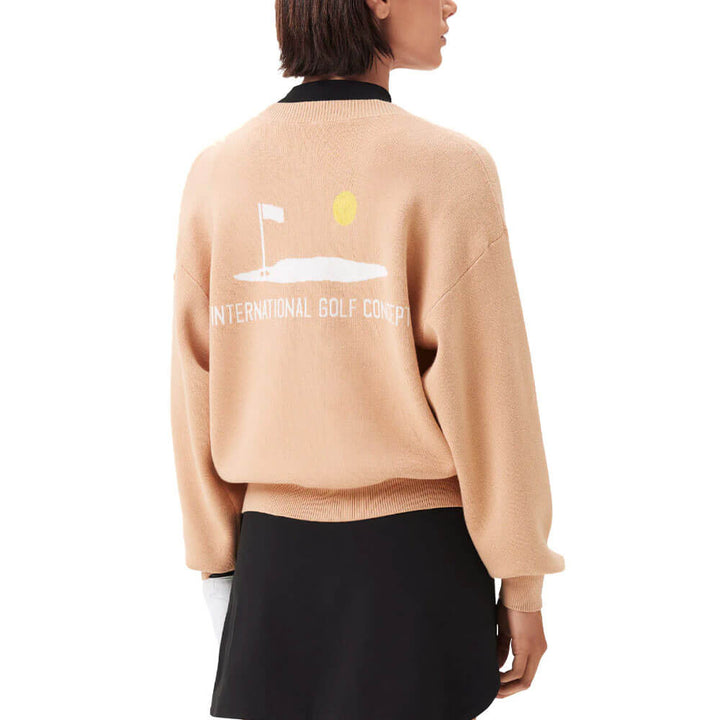 Macade Oversized Intarsia Golf Sweater Tan - SS25 Women