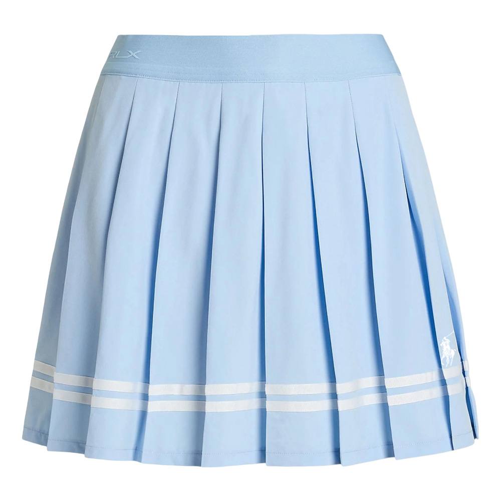 Ralph Lauren 4-Way Stretch High Waisted Pleated A-Line 16" Golf Skort Cold Springs/Ceramic White - SP25 Women
