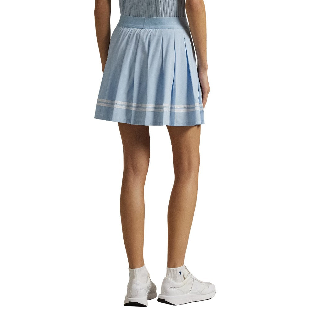 Ralph Lauren 4-Way Stretch High Waisted Pleated A-Line 16" Golf Skort Cold Springs/Ceramic White - SP25 Women