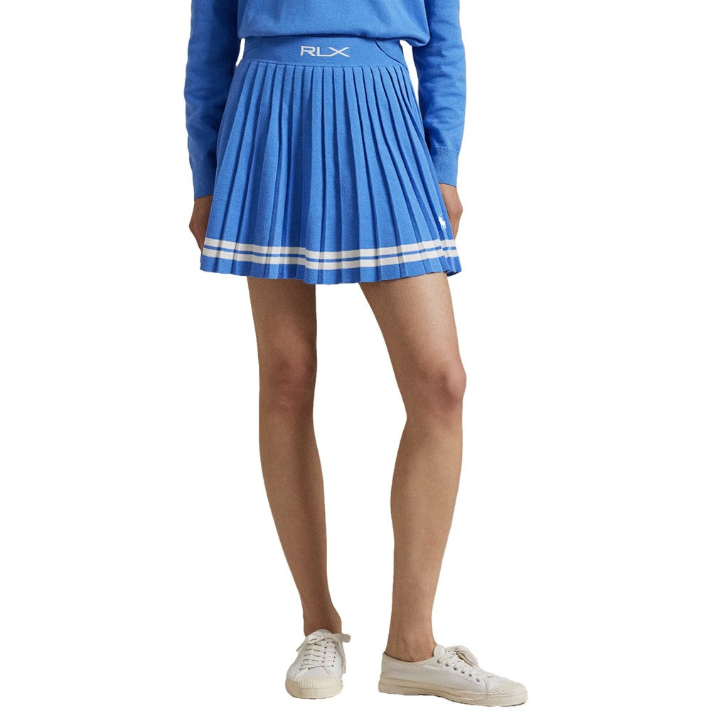Ralph Lauren Cotton Blend Pleated 16" Golf Skort Summer Blue/Ceramic White - SP25 Women