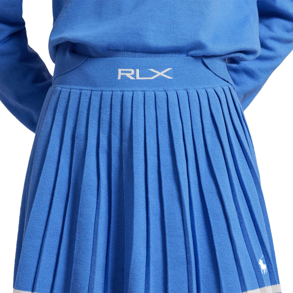 Ralph Lauren Cotton Blend Pleated 16" Golf Skort Summer Blue/Ceramic White - SP25 Women