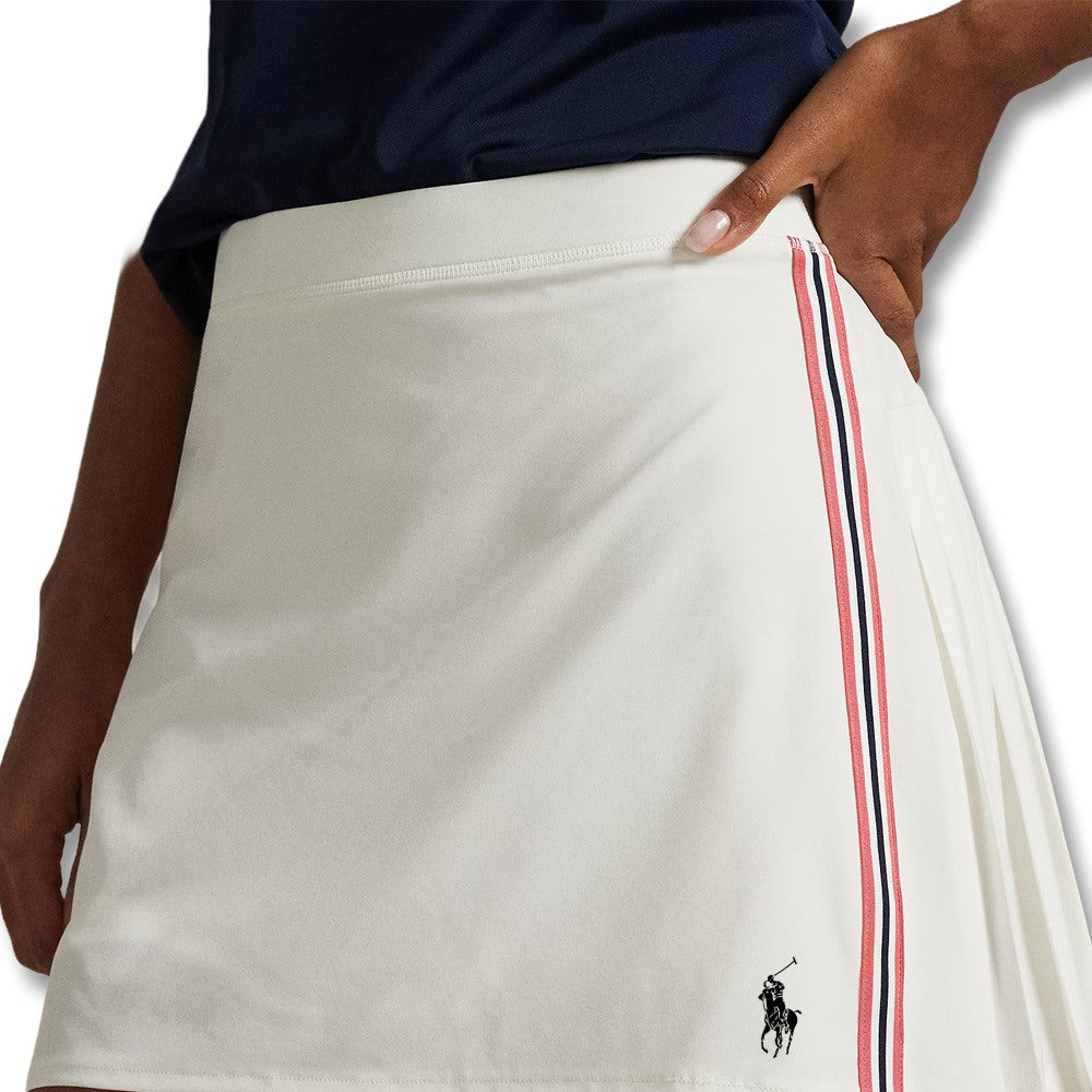 Ralph Lauren 4-Way Stretch Back Pleats 15" Golf Short Ceramic Blue/Red Sky/Ceramic White - SP25 Women