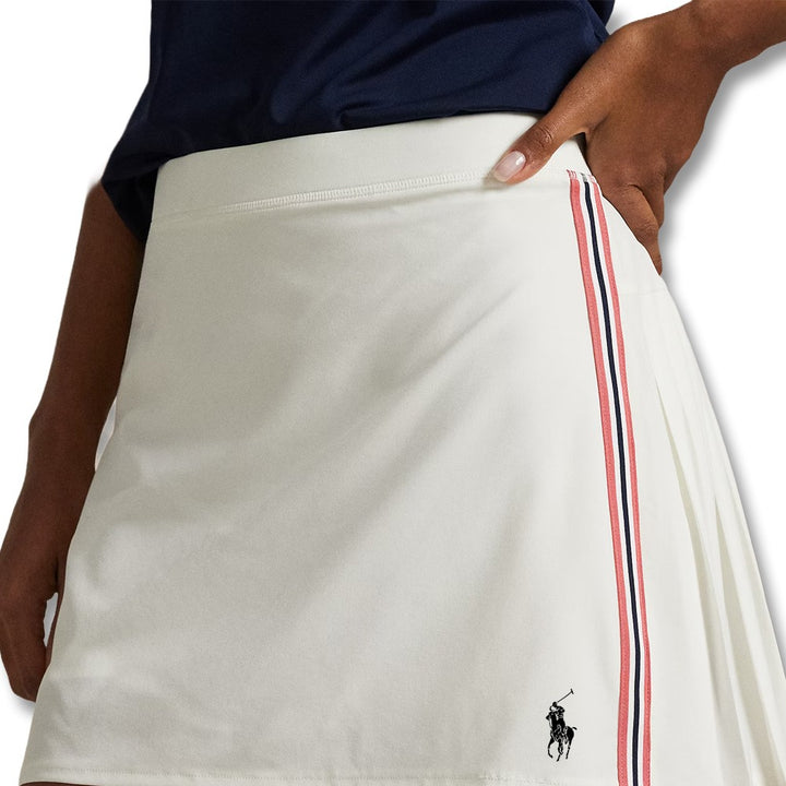 Ralph Lauren 4-Way Stretch Back Pleats 15" Golf Short Ceramic Blue/Red Sky/Ceramic White - SP25 Women