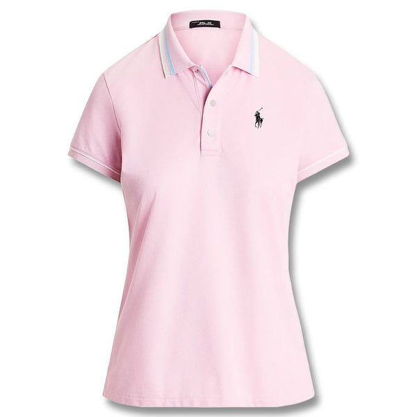 Ralph Lauren Tour Pique Val Golf Polo (Tailored Fit) Garden Pink/Ceramic White/Cold Spring Multi - SP25 Women