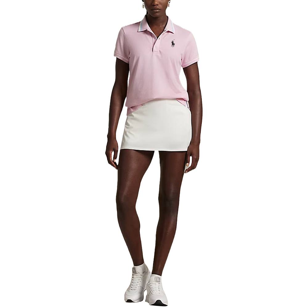 Ralph Lauren Tour Pique Val Golf Polo (Tailored Fit) Garden Pink/Ceramic White/Cold Spring Multi - SP25 Women