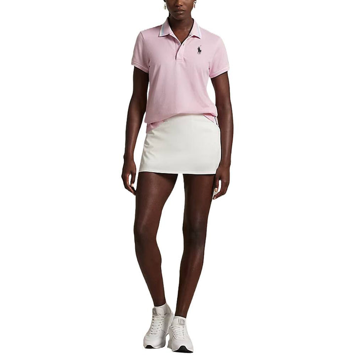 Ralph Lauren Tour Pique Val Golf Polo (Tailored Fit) Garden Pink/Ceramic White/Cold Spring Multi - SP25 Women