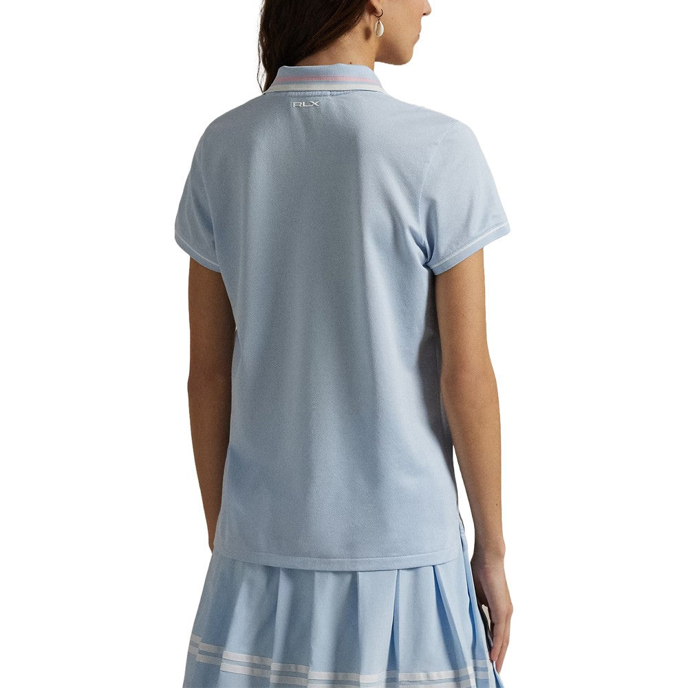 Ralph Lauren Tour Pique Val Golf Polo (Tailored Fit) Cold Spring/Garden Pink/Ceramic White - SP25 Women