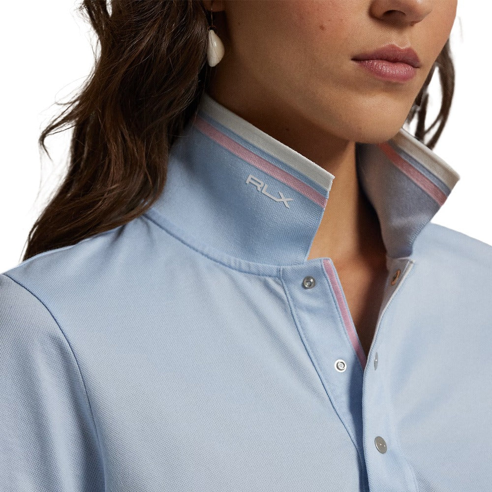 Ralph Lauren Tour Pique Val Golf Polo (Tailored Fit) Cold Spring/Garden Pink/Ceramic White - SP25 Women