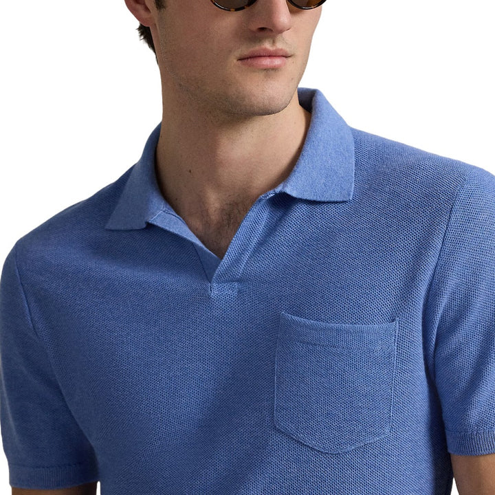 Ralph Lauren Cotton Coolmax Sweater Pocket Golf Polo Washed Chambray Heather - SP25 Men