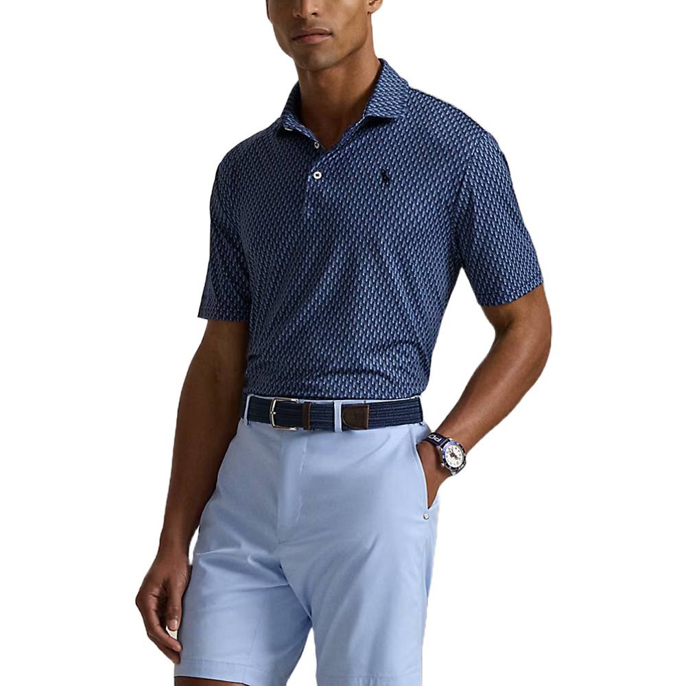Ralph Lauren Lightweight Airlfow Golf Polo (Golf Club Bags Print) Refined Navy - SP25 Men