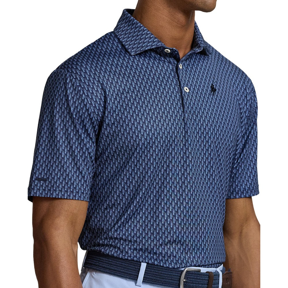 Ralph Lauren Lightweight Airlfow Golf Polo (Golf Club Bags Print) Refined Navy - SP25 Men