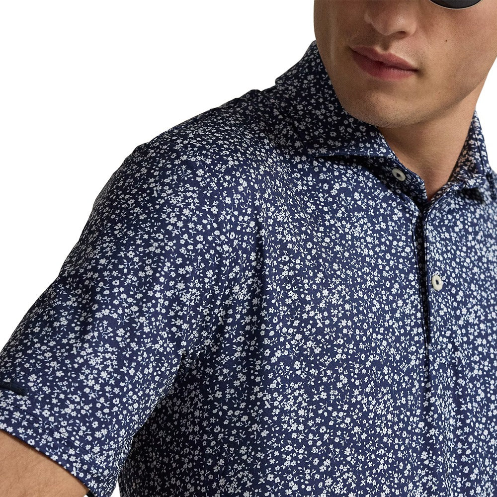 Ralph Lauren Lightweight Airlfow Golf Polo (Micro Toss Floral Print) Refined Navy - SP25 Men