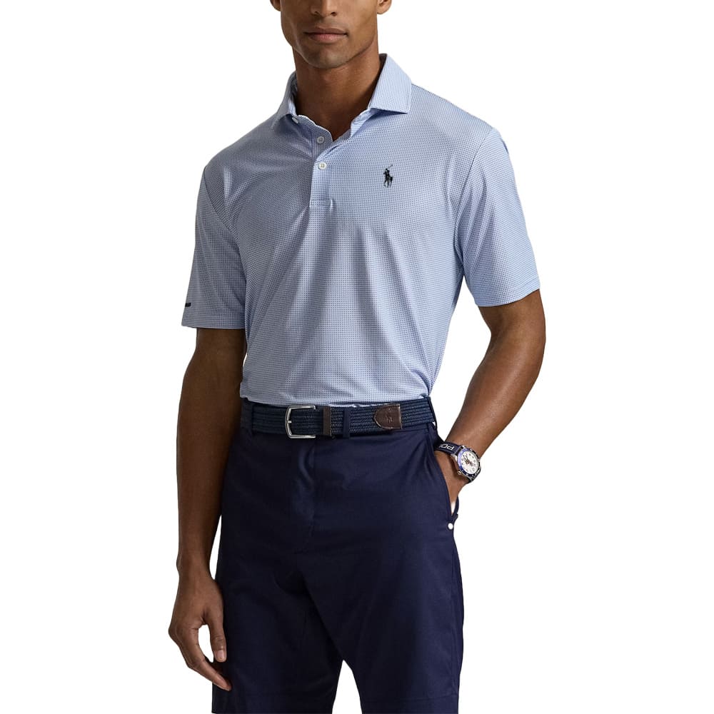 Ralph Lauren Classic Fit Performance Lightweight Airflow Golf Polo Micro Cube Refined Navy - SP25 Men
