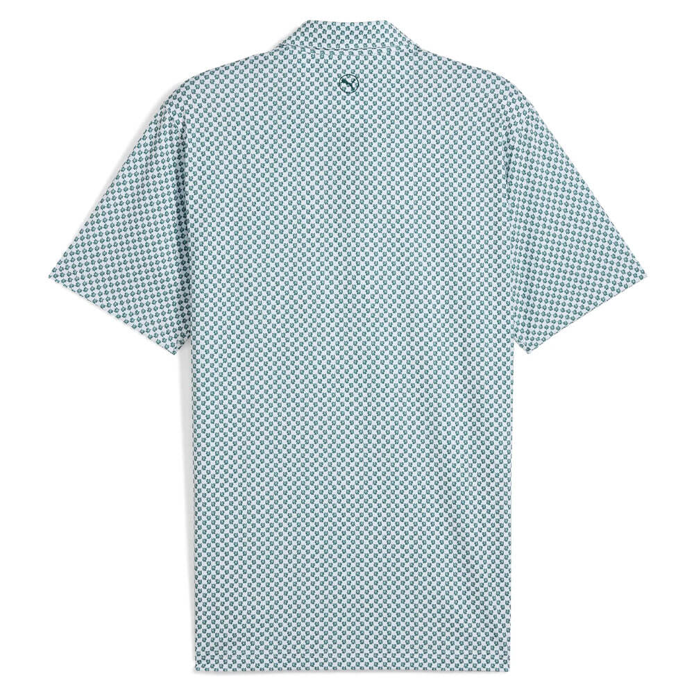 PUMA MATTR Micro Floral Golf Polo White Glow/Dark Myrtle - SS25 Men