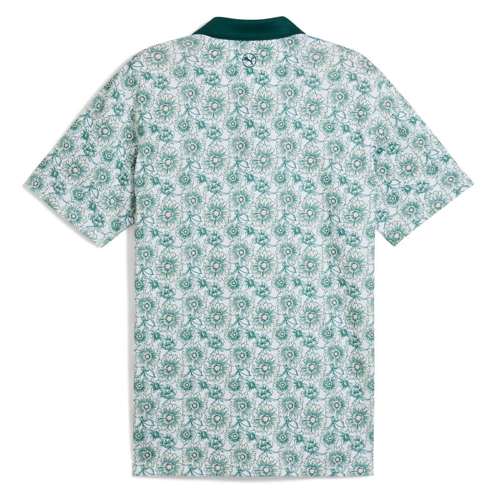 PUMA Pique Flower Fields Golf Polo Dark Myrtle/White Glow - SS25 Men