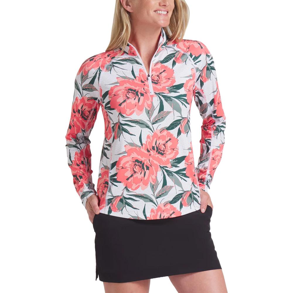 PUMA YouV Beautiful Game 1/4 Zip Golf Pullover White Glow/Peach Frost - SS25 Women