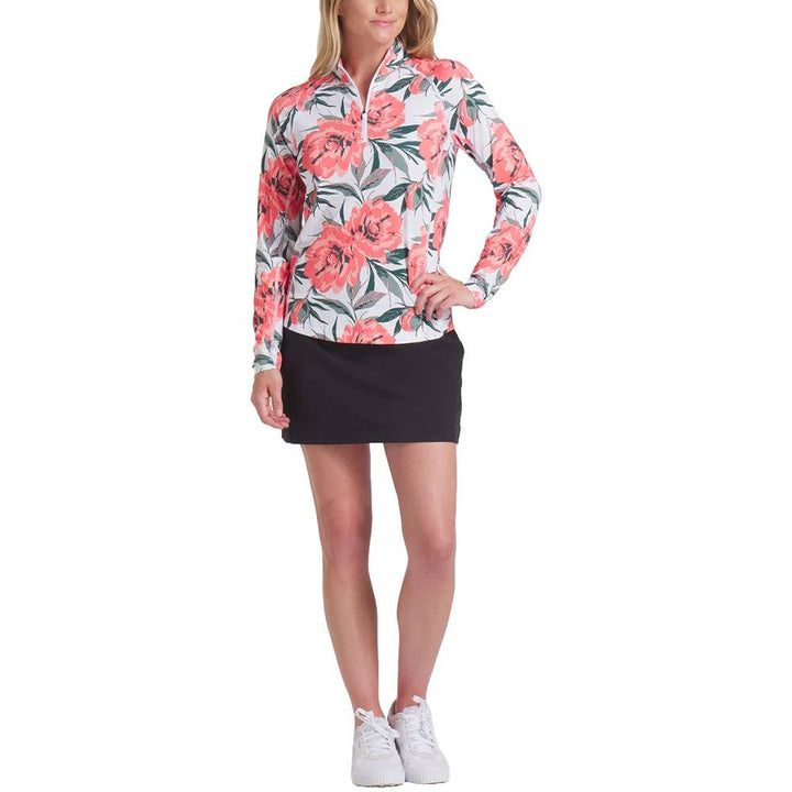 PUMA YouV Beautiful Game 1/4 Zip Golf Pullover White Glow/Peach Frost - SS25 Women