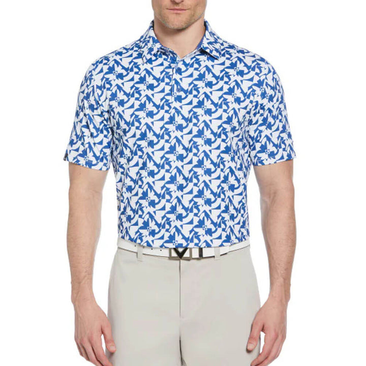 Callaway Shortsleeve Layered Floral Print Golf Polo Galaxy Blue - SP25 Men