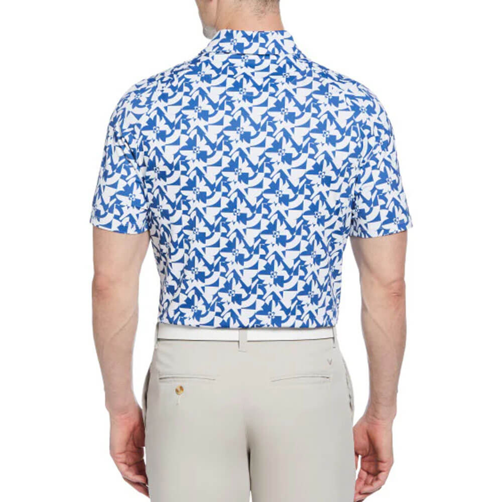 Callaway Shortsleeve Layered Floral Print Golf Polo Galaxy Blue - SP25 Men