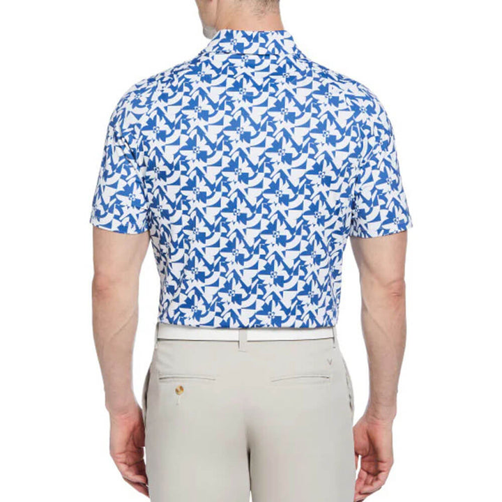 Callaway Shortsleeve Layered Floral Print Golf Polo Galaxy Blue - SP25 Men