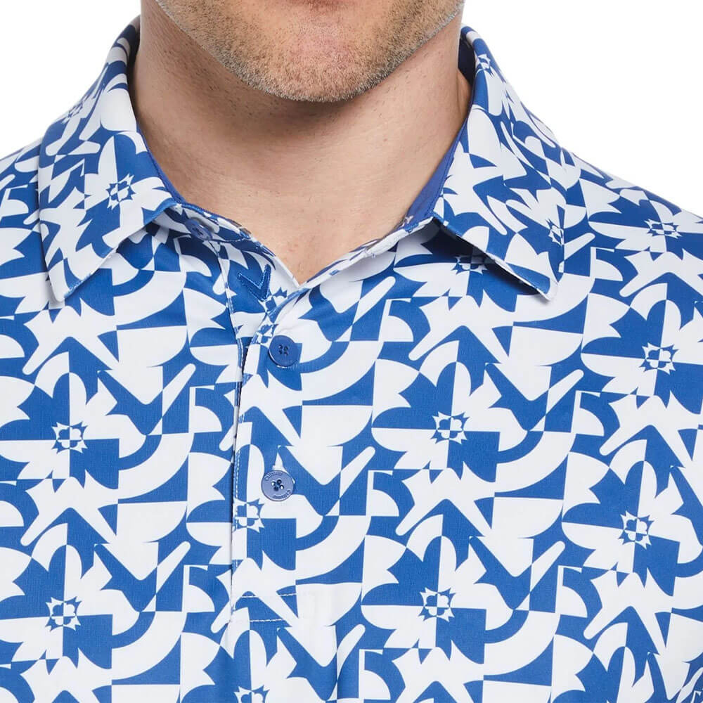 Callaway Shortsleeve Layered Floral Print Golf Polo Galaxy Blue - SP25 Men