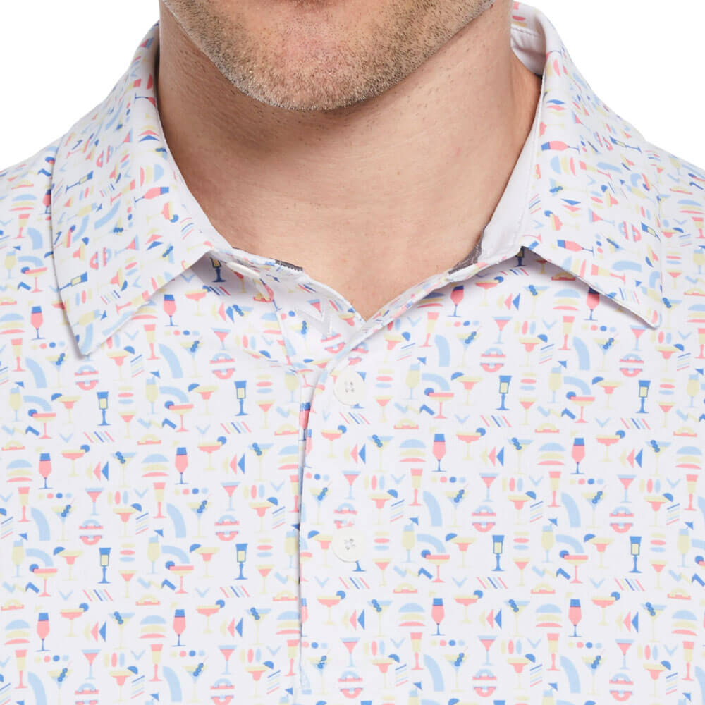 Callaway Shortsleeve Cocktail Print Golf Polo Bright White - SP25 Men
