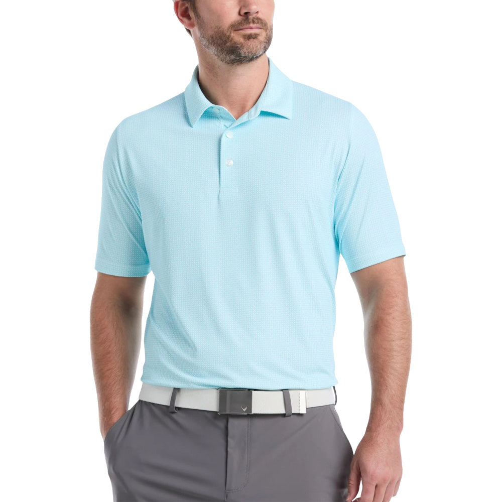 Callaway All Over Chevron Foulard Print Golf Polo Blue Radiance