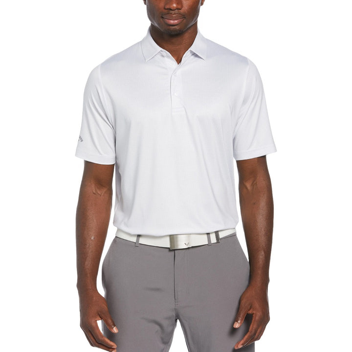 Callaway All Over Chevron Foulard Print Golf Polo Bright White - SP25 Men