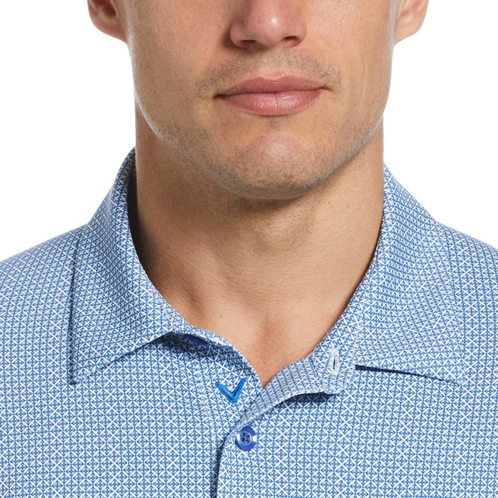 Callaway All Over Chevron Foulard Print Golf Polo Galaxy Blue - SP25 Men