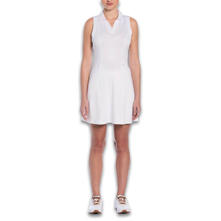 Callaway Sleeveless Flounce Golf Dress (with Mesh) Brilliant White - SP25 Women