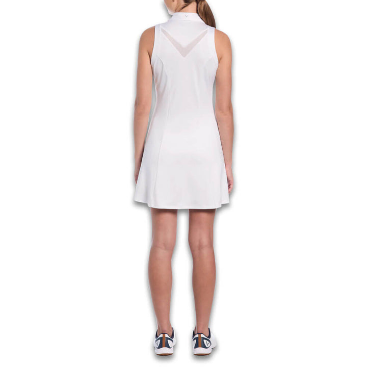 Callaway Sleeveless Flounce Golf Dress (with Mesh) Brilliant White - SP25 Women