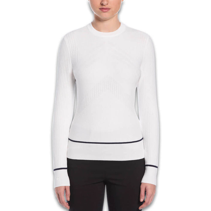 Callaway Multi-Stitch Chevron Golf Sweater (with Tipping) Brilliant White - SP25 Women