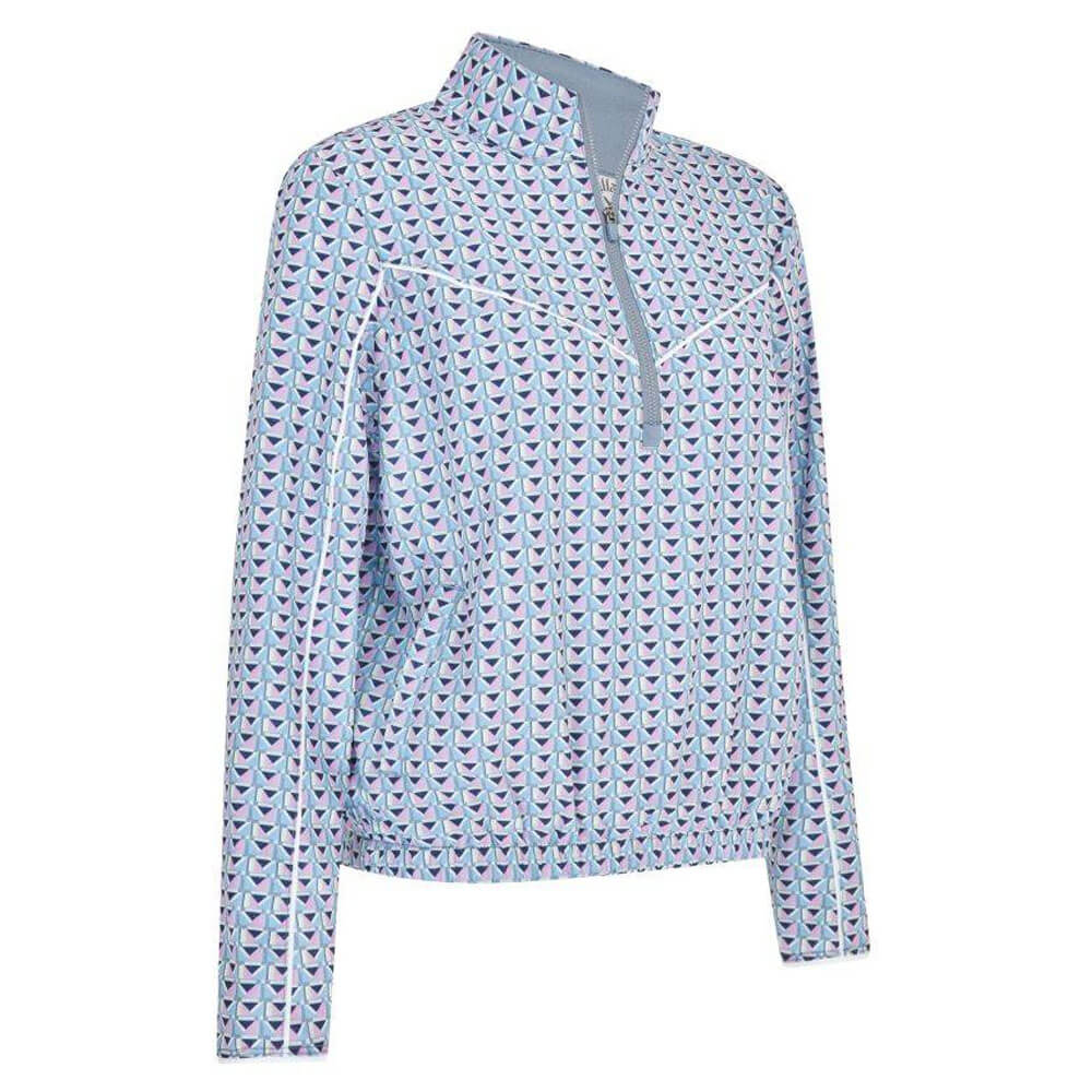 Callaway Lightweight Perforated Woven Cropped 1/4 Zip Golf Pullover Flint Stone - SP25 Women
