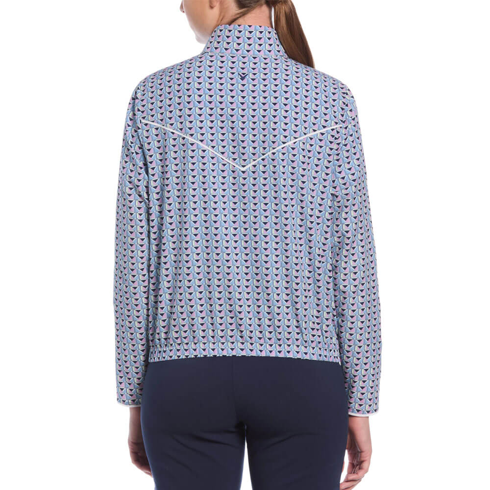 Callaway Lightweight Perforated Woven Cropped 1/4 Zip Golf Pullover Flint Stone - SP25 Women