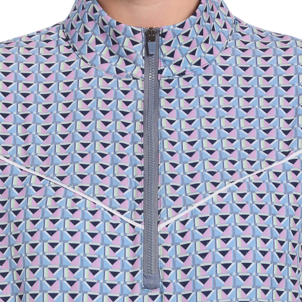 Callaway Lightweight Perforated Woven Cropped 1/4 Zip Golf Pullover Flint Stone - SP25 Women