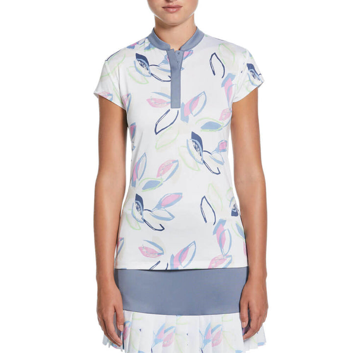 Callaway Linear Petals Golf Polo (with Hidden Snaps) Brilliant White - SP25 Women