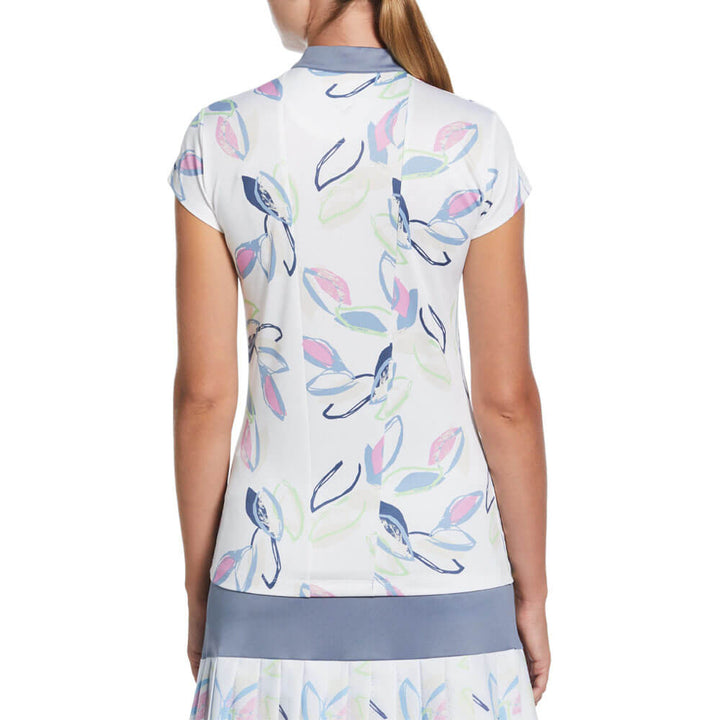 Callaway Linear Petals Golf Polo (with Hidden Snaps) Brilliant White - SP25 Women