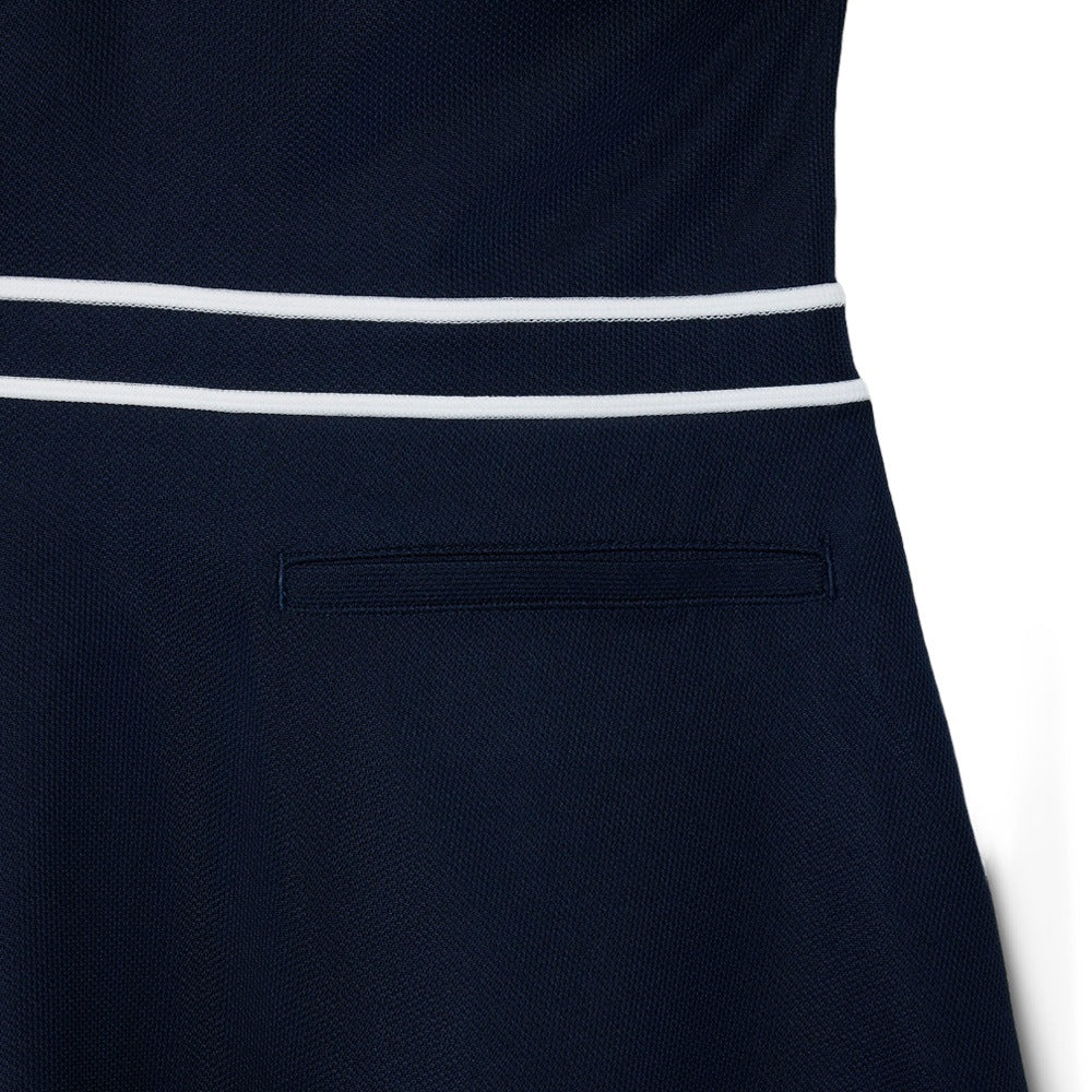 Lacoste Ultra Dry Heritage Trim Sleeveless Golf Dress Navy Blue/White/Navy Blue - SS25 Women